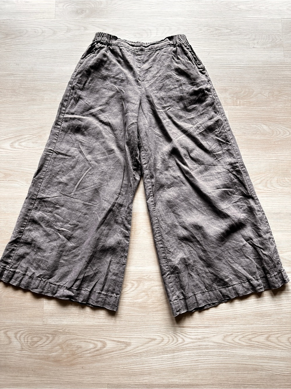 CP Shades Wide Leg Linen Pants Grey Medium